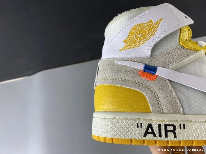 Official Maikesneakers Yellow-Cone Powder Jordan NRG Dark AQ0818-149 Air White Off-White x 1 0708